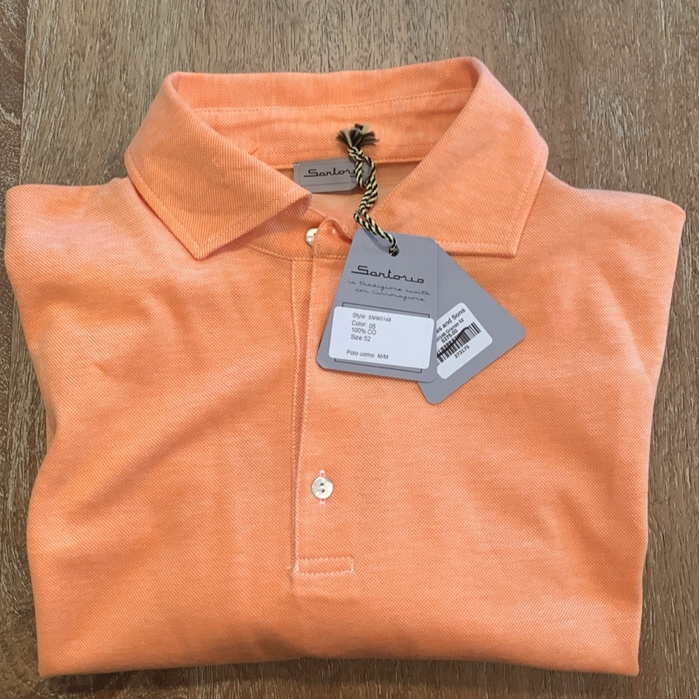 NWT Sartorio Napoli Size 52 Polo in Orange
